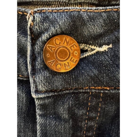 Acne Studios Jeans Women 28 Blue Indigo Medium Wash Denim Hex DC Slim Straight - Picture 13 of 13